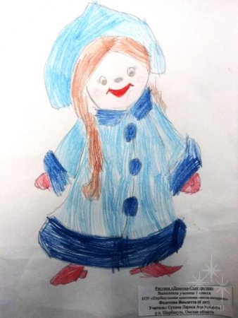 Девочка Снегурочка рисунок