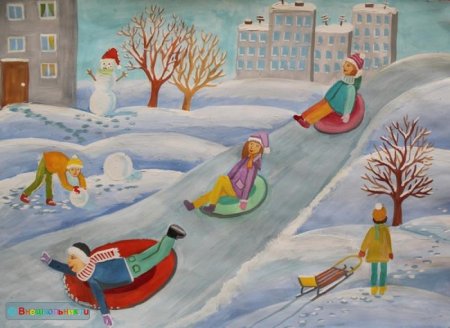 Сюжетная композиция зимние забавы
