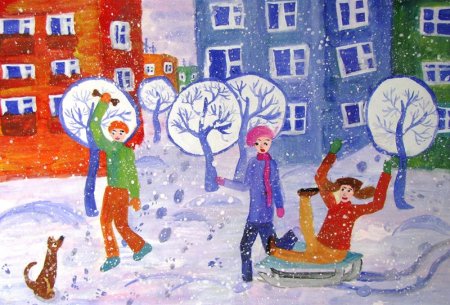 Рисунок на зимнюю тему
