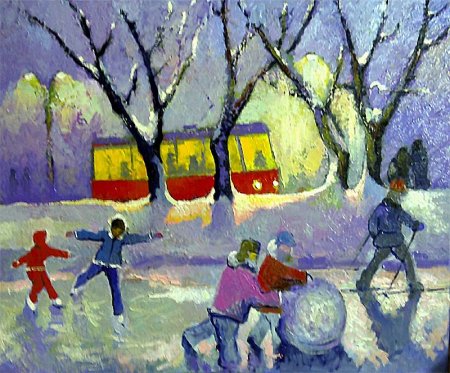 Рисование зимние забавы