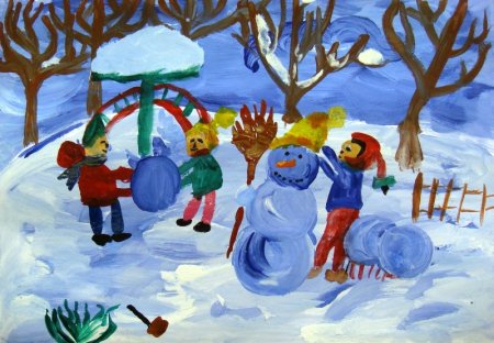 Изо зима в городе старшая группа