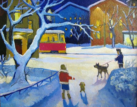 Станковая композиция на тему зима