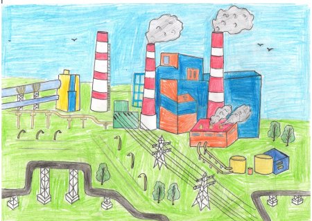 Завод детский рисунок