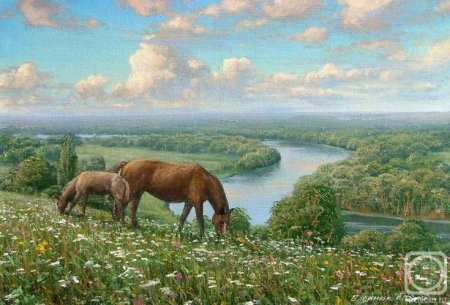 Река Кубань картина Олейник