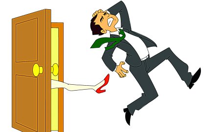 Выгнали за дверь