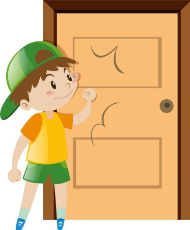 Ребенок стучит в дверь