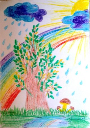 Грибной дождь рисунок детский