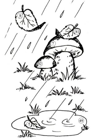 Раскраска осенний дождик