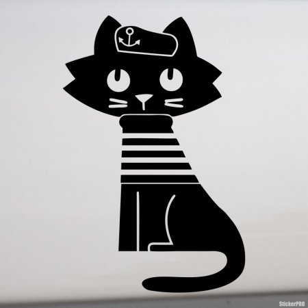Наклейки кот моряк
