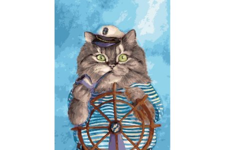 Кот в фуражке моряка