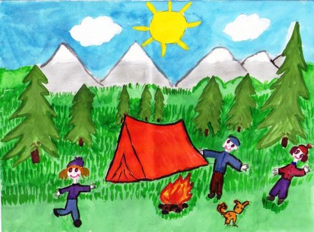 Рисование на тему «туристический поход».