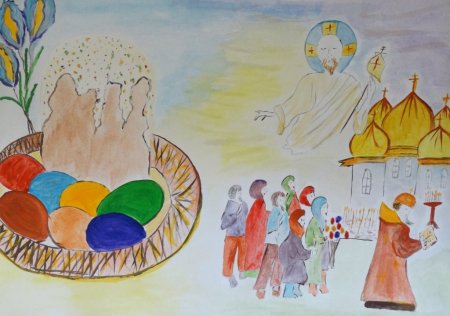 Рисунок на тему Пасха