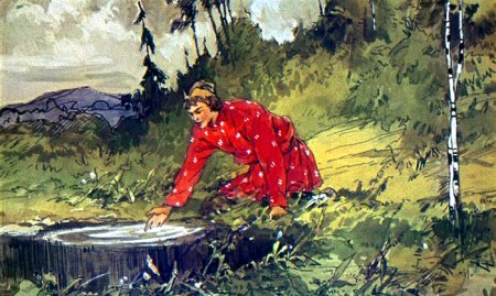 Иллюстрация к сказке Синюшкин колодец