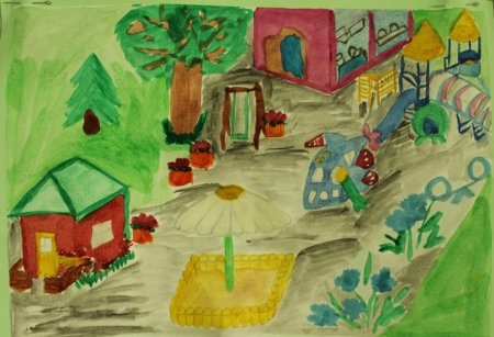 Двор рисунок