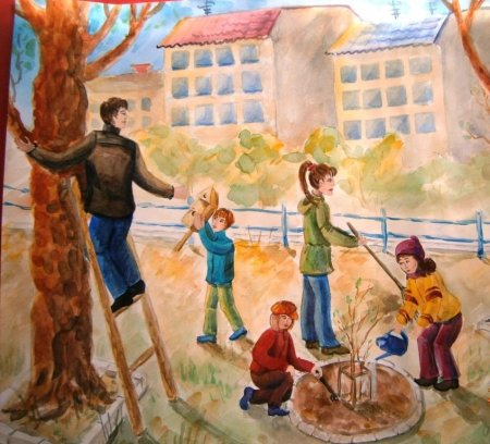 Рисование парков и скверов