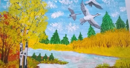 Птицы улетают на Юг для детей