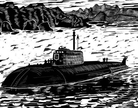 Подводная лодка рисунок сбоку Курск