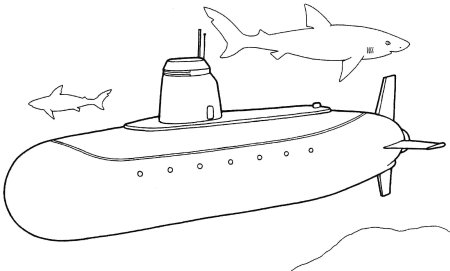 Подводная лодка раскраска