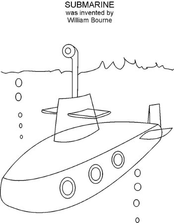 Подводная лодка раскраска