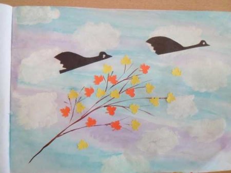 Рисование на тему перелетные птицы осенью