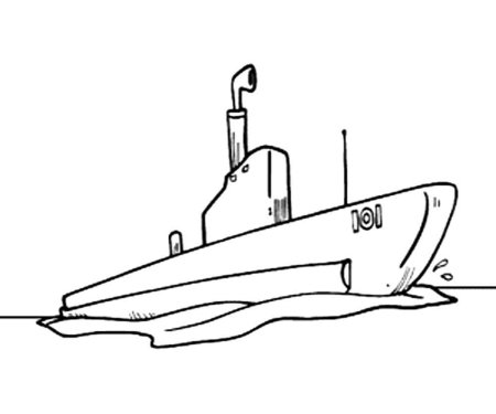 Подводная лодка раскраска