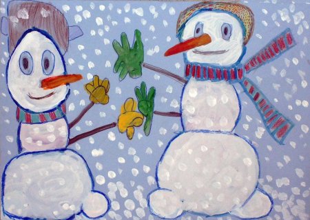 Рисование снеговика