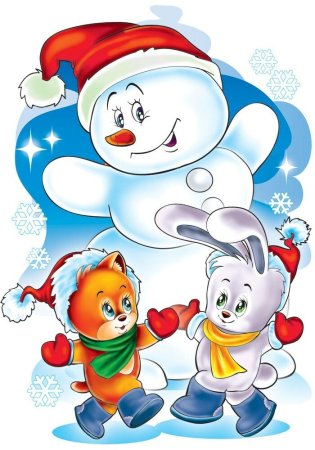 Снеговик раскраска для детей