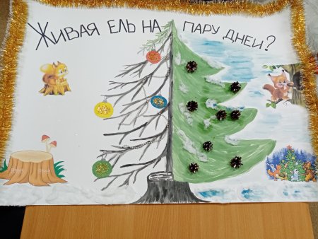 Плакат в защиту елочки