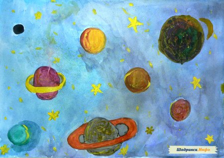 Рисование космос в подготовительной группе