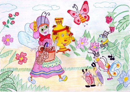 Рисунки по мухе Цокотухе