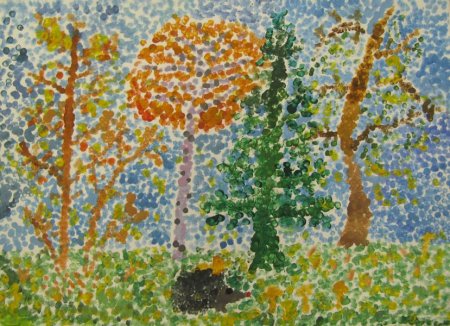 Рисование ватными палочкамм.