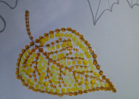 Техника пуантилизм дерево осеннее