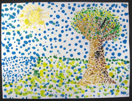 Пуантилизм рисование ватными палочками