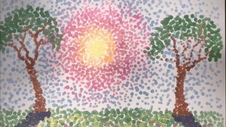 Осень ватными палочками