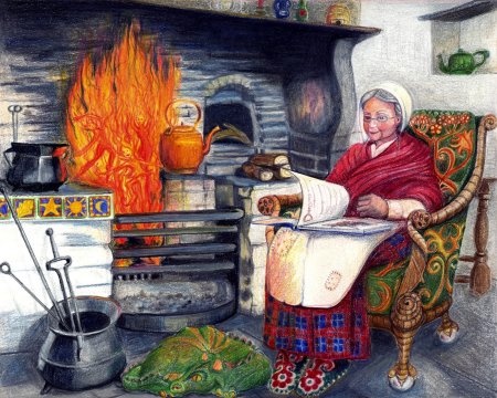 Влюбленные у камина