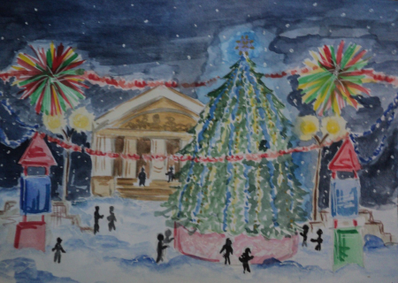 Детские рисунки на новый год