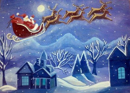 Рисование на тему новый год