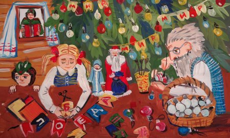 Рисование город зимой