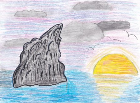 Рисунок Михаила Юрьевича Лермонтова Утес