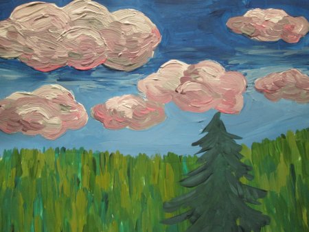 Иллюстрация к стиху Лермонтова тучи