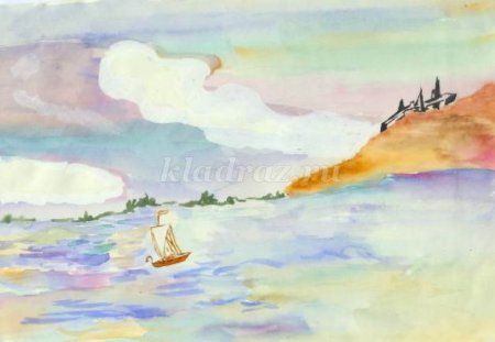 Рисунок Михаила Юрьевича Лермонтова Утес