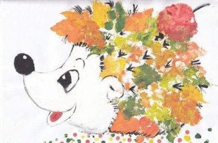 Рисование осенний Ежик