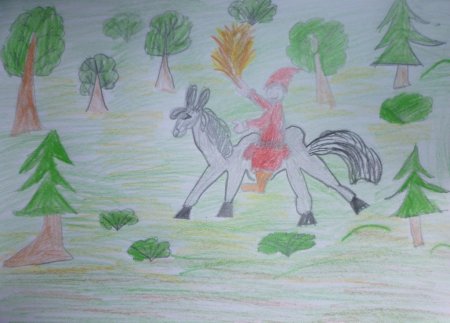 Детские рисунки на тему конек горбунок