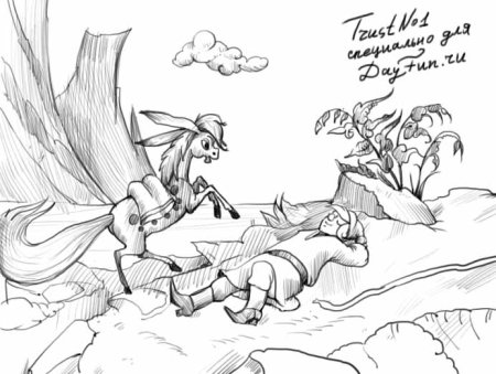 Конёк-горбунок рисунок карандашом