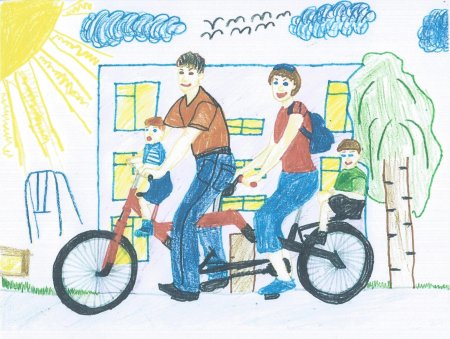 Спортивная семья рисунок