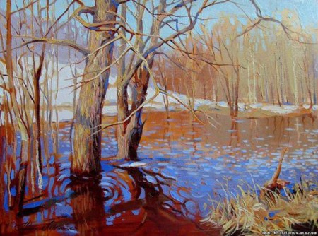 Рисование весеннего ручейка