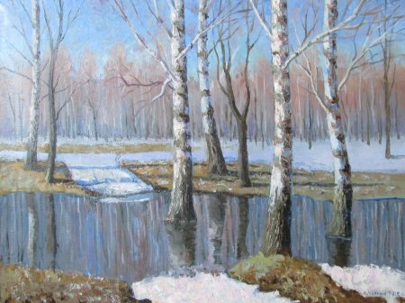 Пейзаж цветными карандашами