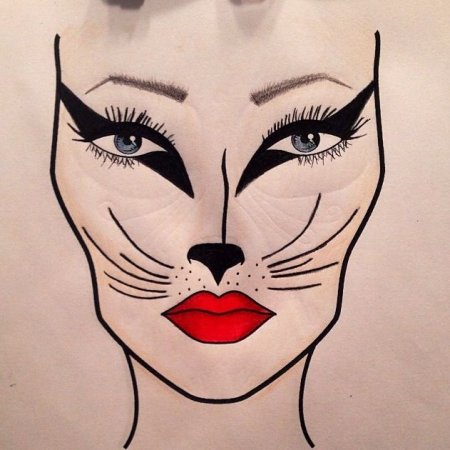 Эскиз грима на лице лёгкий
