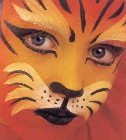 Мордочка тигра на лице