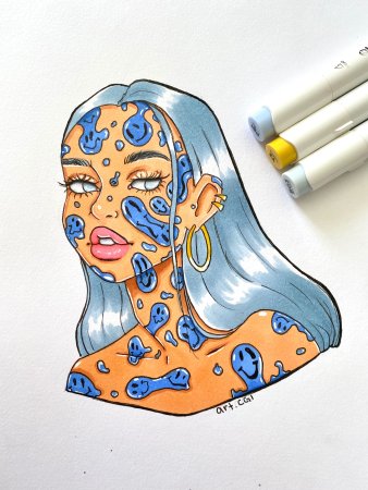 Хиппи рисунки фломастером